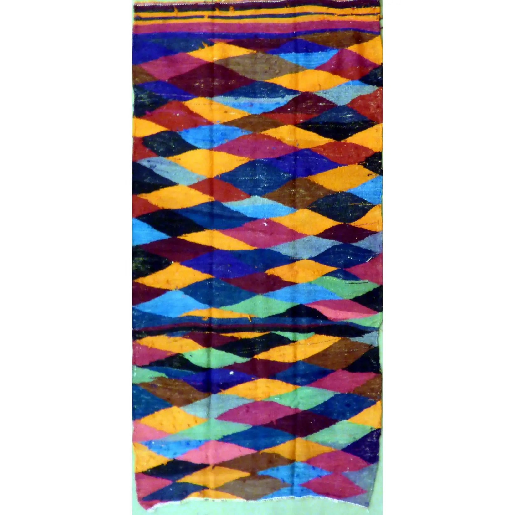 One Of The Kind Authentic Hand-Knotted Sanandaj Vintage Kilim 9'0" X 4'9"